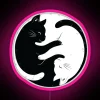 Black and white yin yang design cat shape RGB LED sign