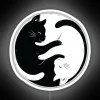 Yin Yang Feline Harmony Black White Neon Artful Home Decor Accent