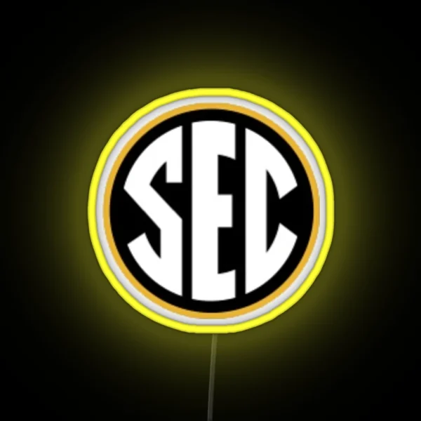 Black And Yellow Sec Logo RGB Neon Sign