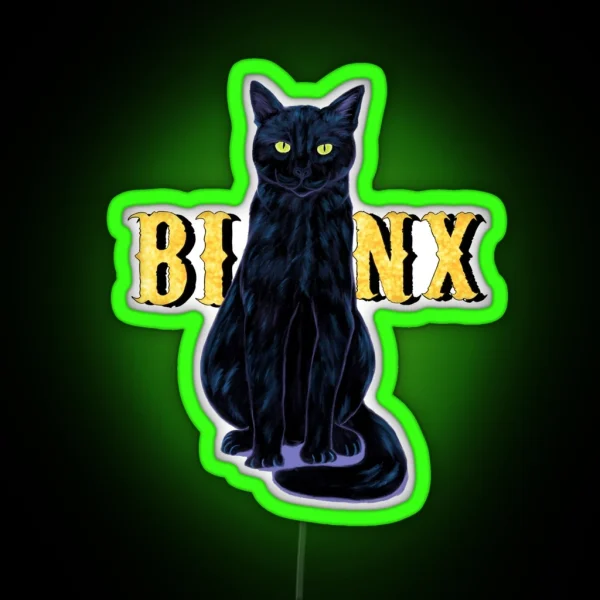 Black Cat Binx Halloween RGB Neon Sign