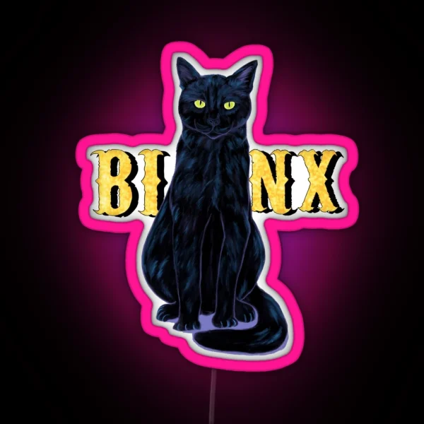 Black Cat Binx Halloween RGB Neon Sign