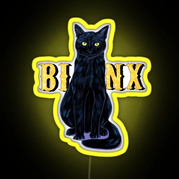 Black Cat Binx Halloween RGB Neon Sign