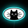 Neon Black Cat Face Wall Decoration with Color Changing LED Lighting