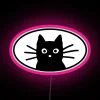 RGB Color-Changing Black Cat Face Neon Sign with Modern Artistic Design