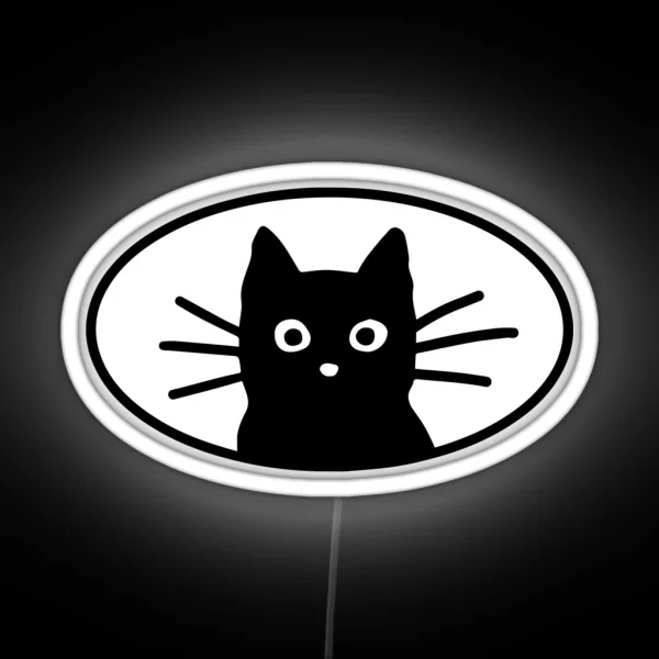 Black Cat Face RGB Neon Sign
