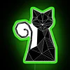 Vibrant black cat geometric design rgb neon lighting decor accent