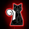 Elegant neon sign featuring sleek black cat geometric design.