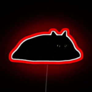 Black Cat Loaf Blob Meme RGB Neon Sign