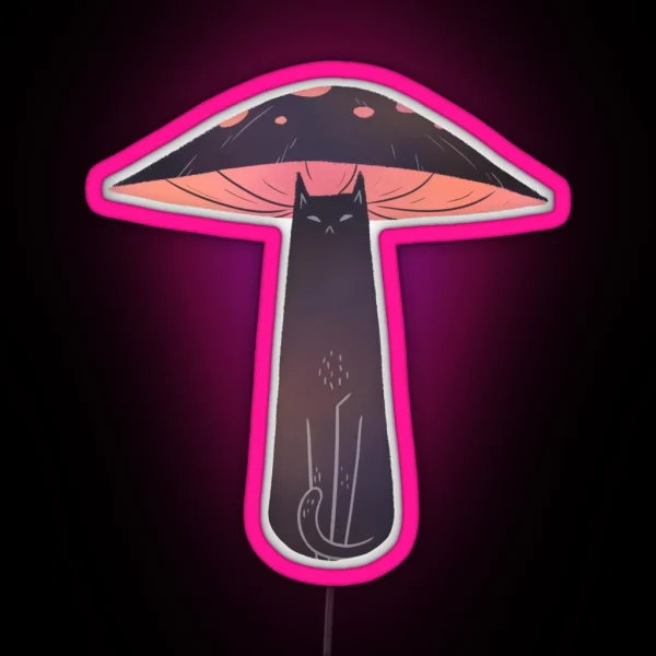 Black Cat Meowshroom RGB Neon Sign