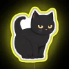 Modern black cat silhouette LED neon sign with colorful lighting accents