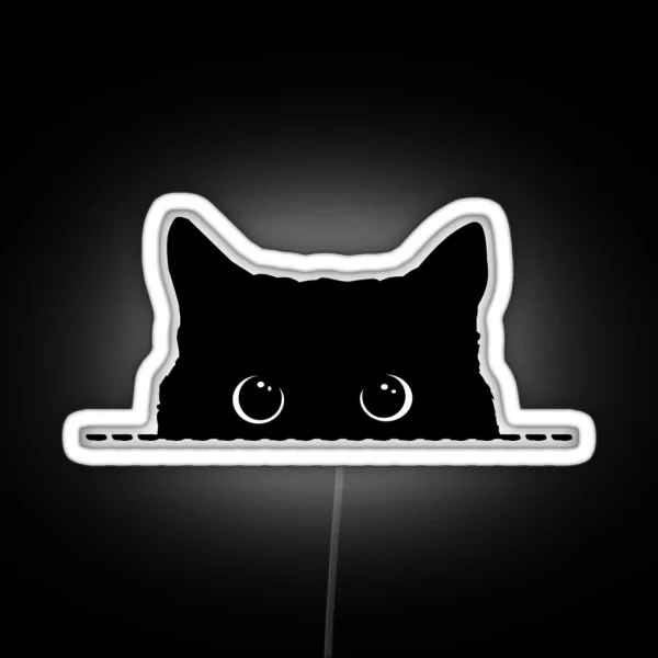 Black Cat Peeking RGB Neon Sign