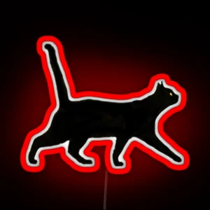 Black Cat Walkin RGB Neon Sign