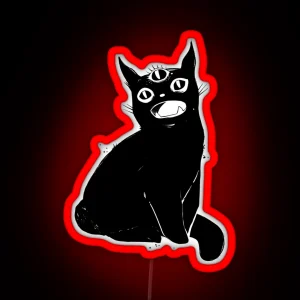 Black Cat With Third Eye RGB Neon Sign