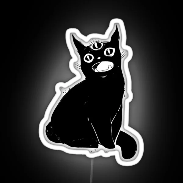 Black Cat With Third Eye RGB Neon Sign