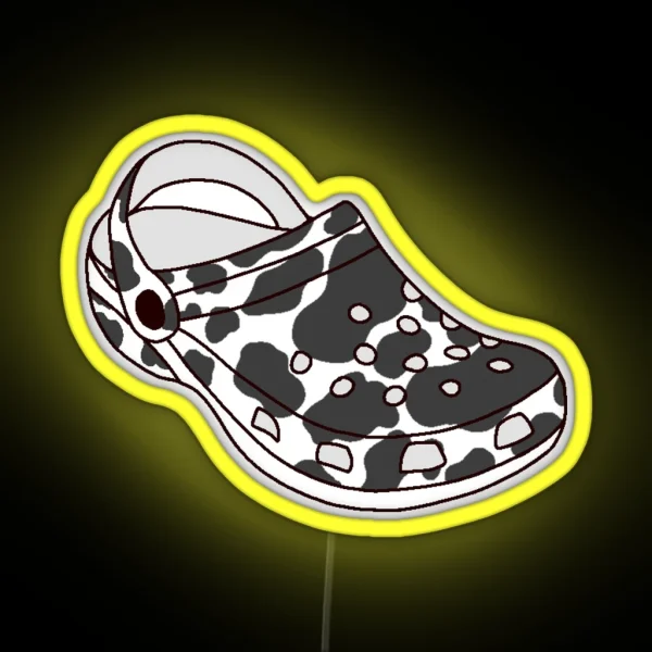 Black Cow Croc RGB Neon Sign