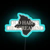 Add bold bohemian style with vibrant Black Dog neon lighting.