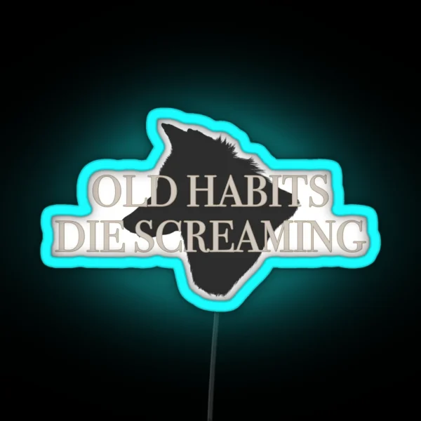 Black Dog Habits RGB Neon Sign