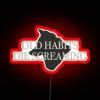Vibrant Neon Sign Featuring Interchangeable RGB Colors of Black Dog Habits