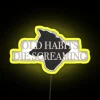 Modern Black Dog RGB Neon Sign with Habits Quote Illumination
