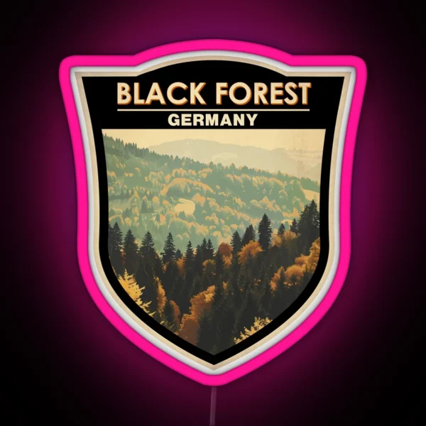 Black Forest Germany Travel Art Badge RGB Neon Sign