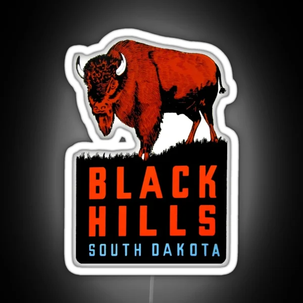 Black Hills South Dakota Vintage Travel Decal RGB Neon Sign