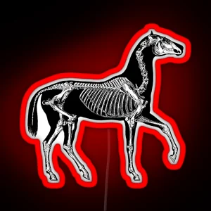 Black Horse With Skeleton RGB Neon Sign