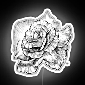 Black Ink Rose RGB Neon Sign