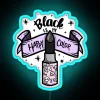 Pastel Goth Neon Sign, Black is My Happy Color Design