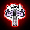Neon Pastel Goth Sign Featuring Happy Color Scheme in Black.