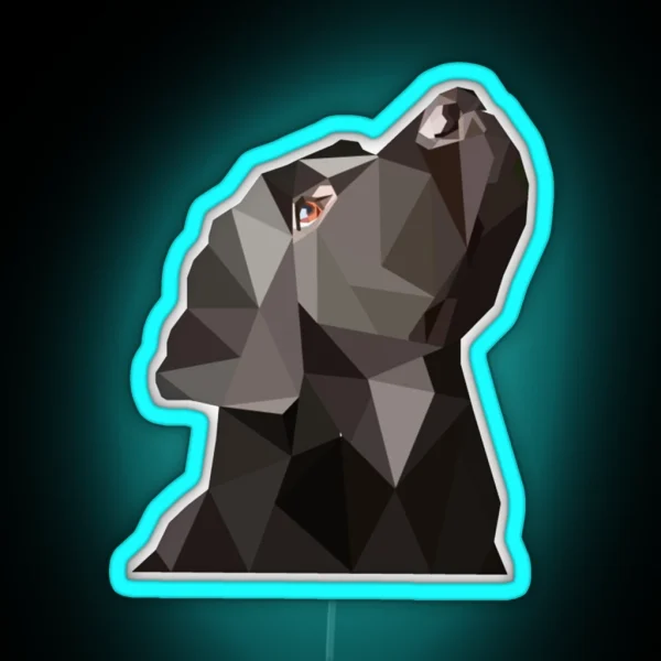 Black Labrador RGB Neon Sign