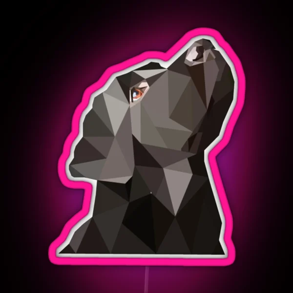 Black Labrador RGB Neon Sign