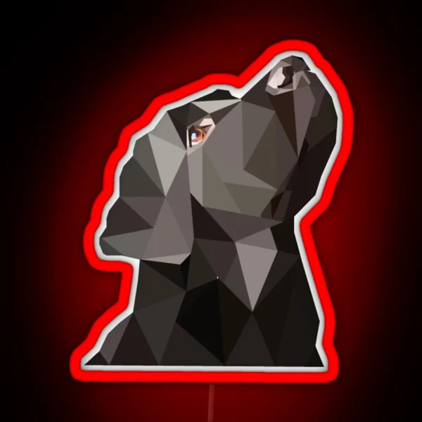 Black Labrador RGB Neon Sign