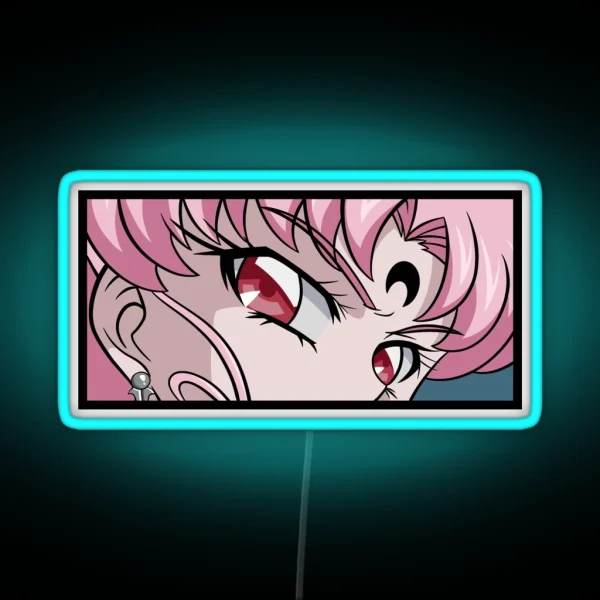 Black Lady Chibi Usa Sailor Moon RGB Neon Sign