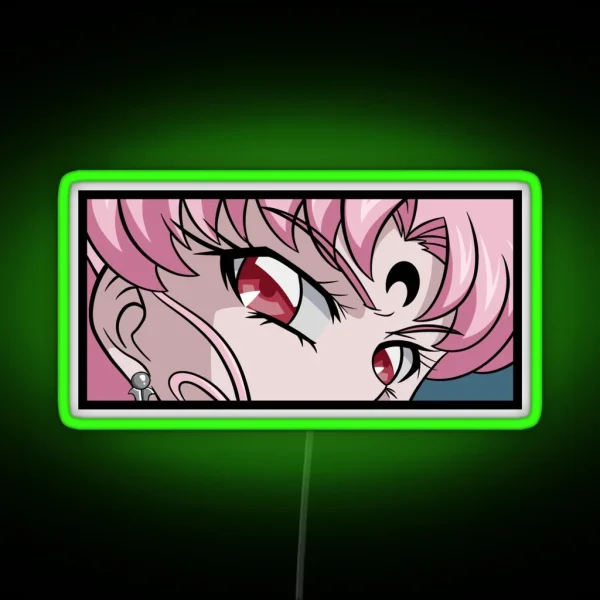 Black Lady Chibi Usa Sailor Moon RGB Neon Sign
