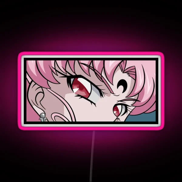 Black Lady Chibi Usa Sailor Moon RGB Neon Sign