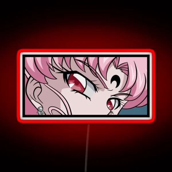 Black Lady Chibi Usa Sailor Moon RGB Neon Sign