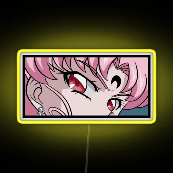 Black Lady Chibi Usa Sailor Moon RGB Neon Sign