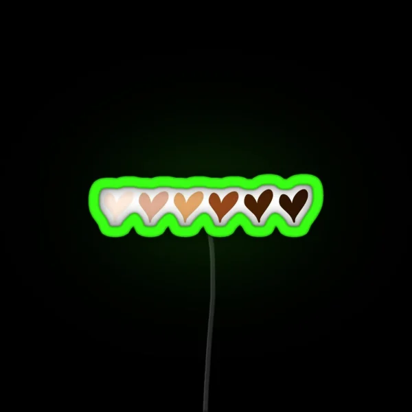Black Lives Matter Hearts Emoji RGB Neon Sign