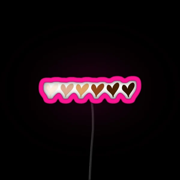 Black Lives Matter Hearts Emoji RGB Neon Sign