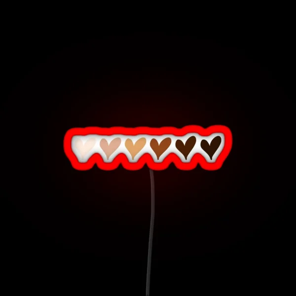 Black Lives Matter Hearts Emoji RGB Neon Sign