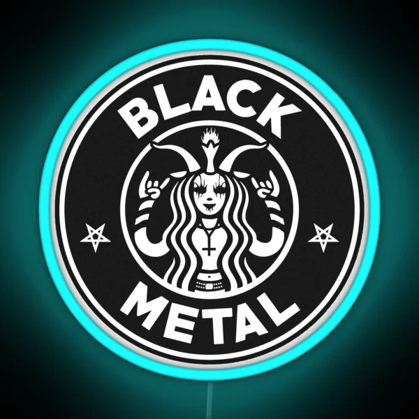 Black Metal Black Coffee RGB Neon Sign