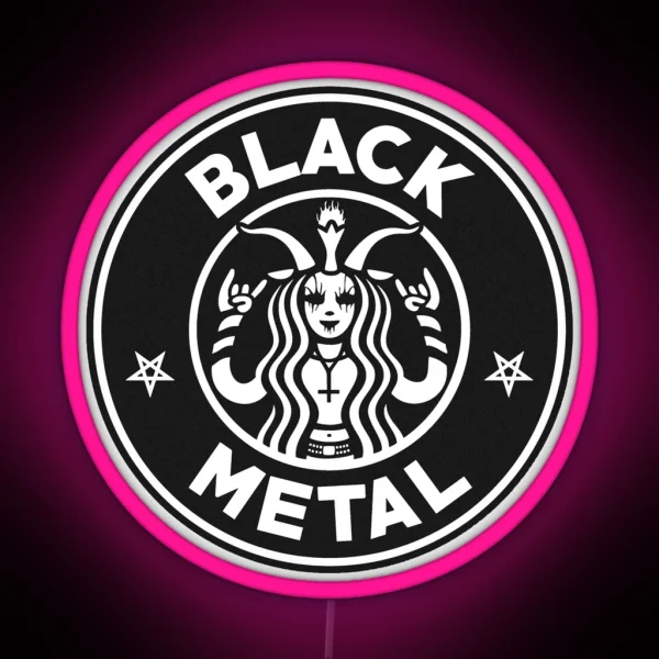 Black Metal Black Coffee RGB Neon Sign