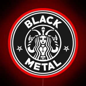 Black Metal Black Coffee RGB Neon Sign