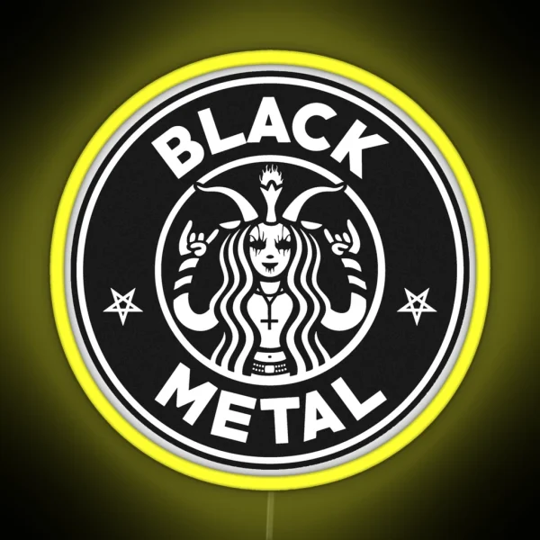 Black Metal Black Coffee RGB Neon Sign