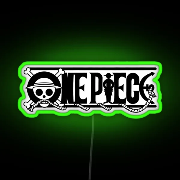 Black One Piece Logo RGB Neon Sign