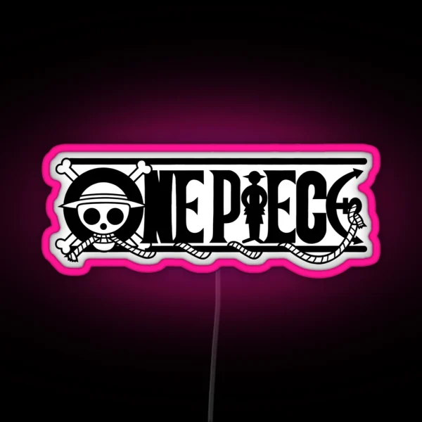 Black One Piece Logo RGB Neon Sign