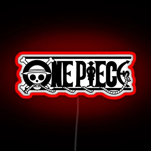 Black One Piece Logo RGB Neon Sign