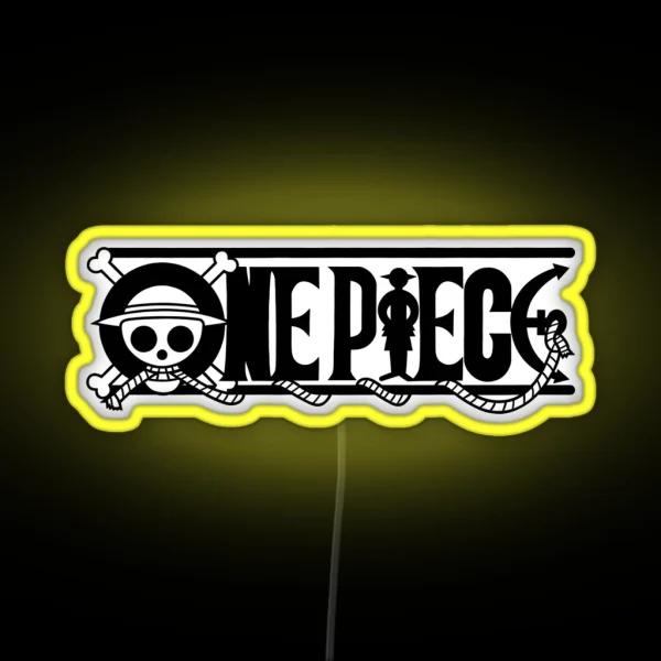 Black One Piece Logo RGB Neon Sign