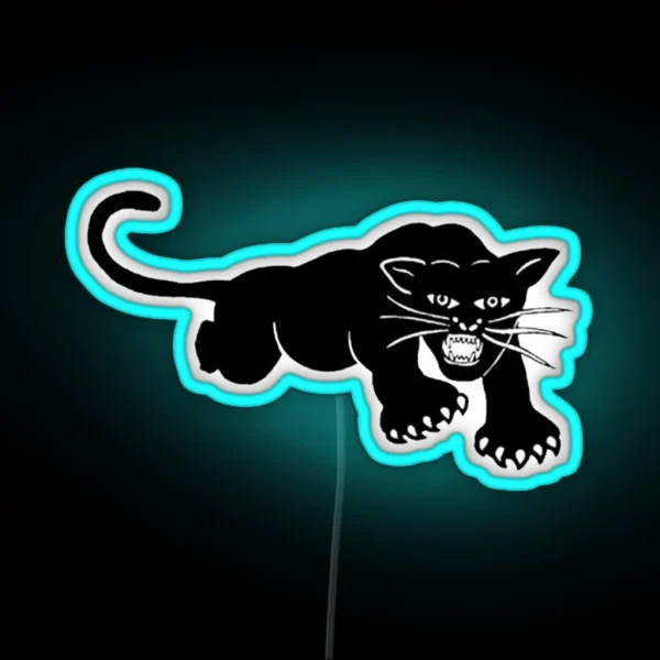 Black Panther Party Logo RGB Neon Sign