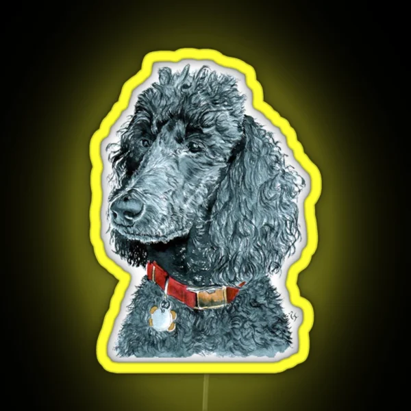 Black Poodle RGB Neon Sign